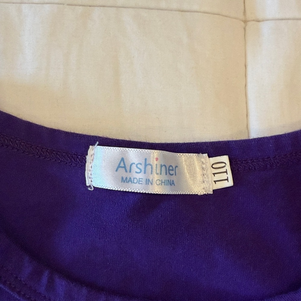 Arshiner purple long-sleeve skater-style dress size 110 (US equivalent 5-5T) - Picture 4 of 6